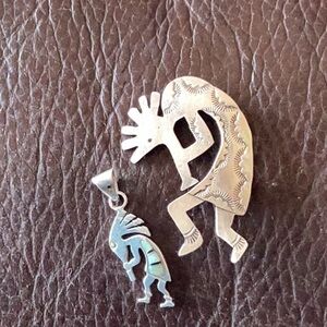 1 pin 1 pendant Native American Kokopelli
Sterling silver Vintage